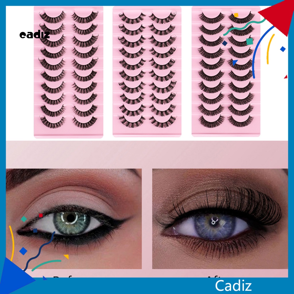 Set 10 Cặp Lông Mi Giả Hình Chữ D Tạo Hiệu Ứng 3D Handmade Dành Cho Nữ