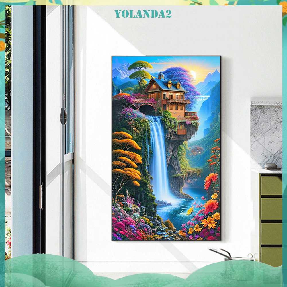 Tranh Đính Đá Kim Cương Toàn Bộ 5D DIY Hình Thác Nước
