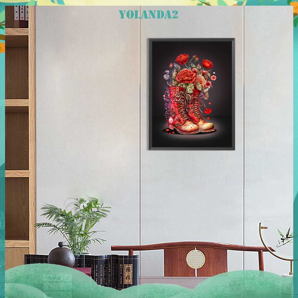 Tranh Đính Đá Kim Cương Toàn Bộ 5D DIY Hình Giày Bốt