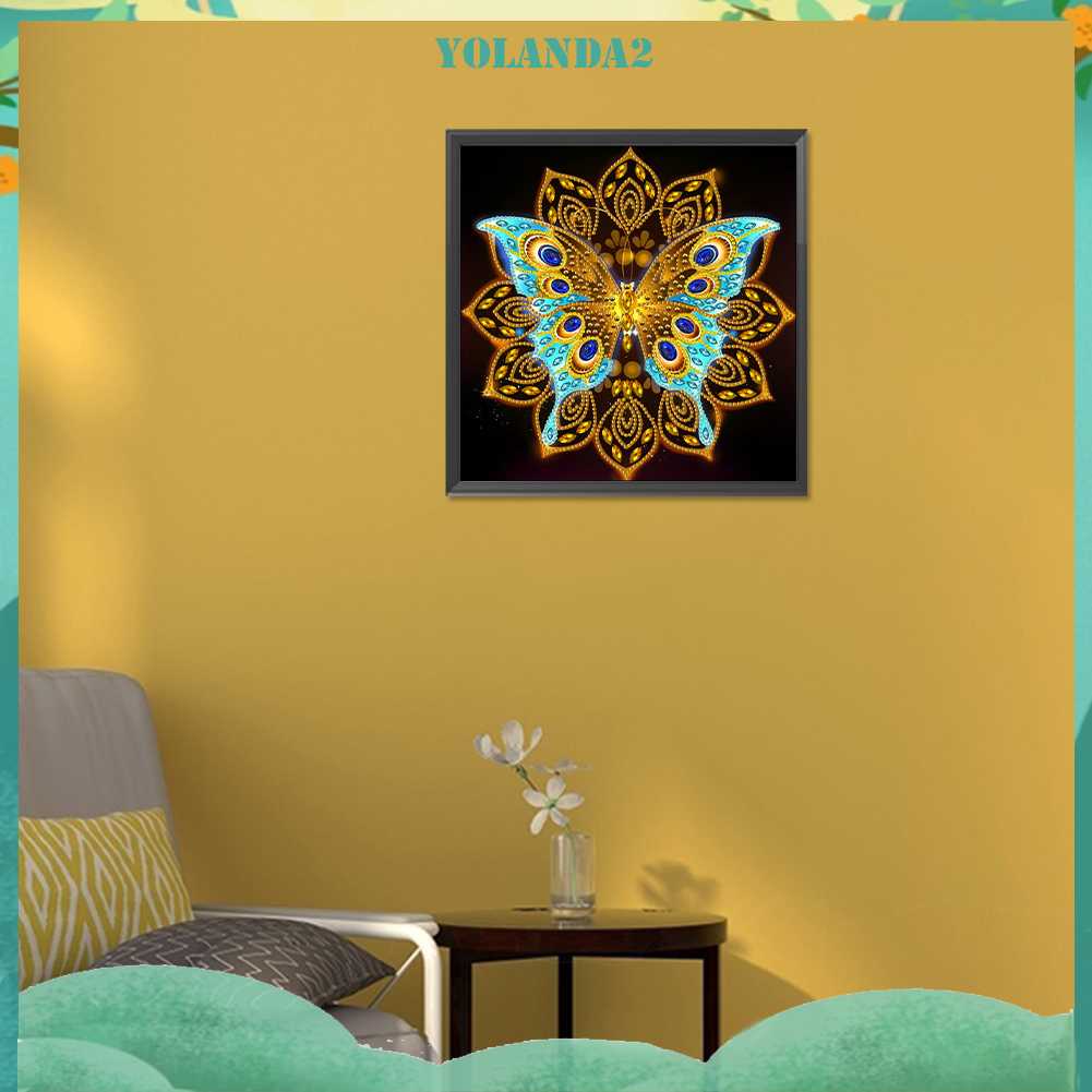 Tranh Đính Đá Hình Cánh Bướm 5D Nghệ Thuật Tự Làm Thủ Công Treo Trang Trí Nội Thất