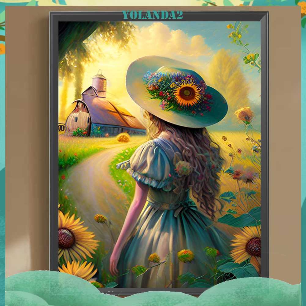 Tranh Đính Đá Kim Cương Toàn Bộ 5D DIY Hình Vẽ Cô Gái Trang Trí Nhà Cửa