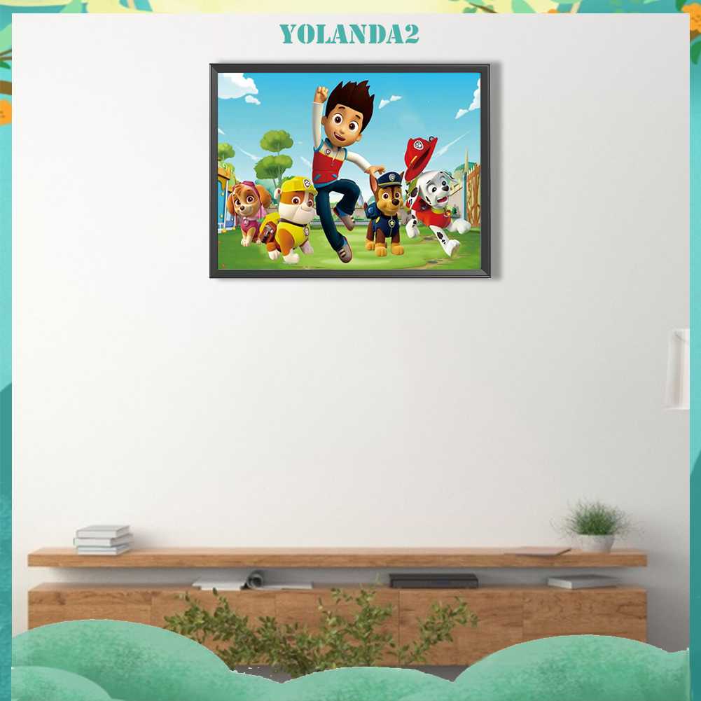 Bộ Tranh Đính Đá 5D Họa Tiết Hoạt Hình PAW Patrol Độc Đáo DIY Dùng Trang Trí Nhà Cửa