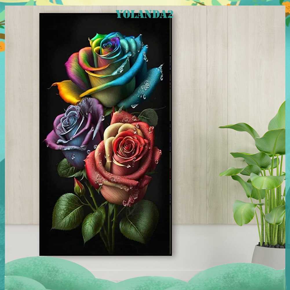 Tranh Đính Đá Kim Cương Toàn Bộ 5D DIY Hình Vẽ Hoa Hồng