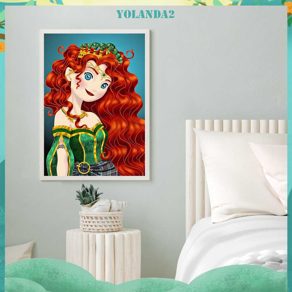 Tranh Đính Đá Kim Cương Toàn Bộ 5D DIY Hình Vẽ Công Chúa Merida