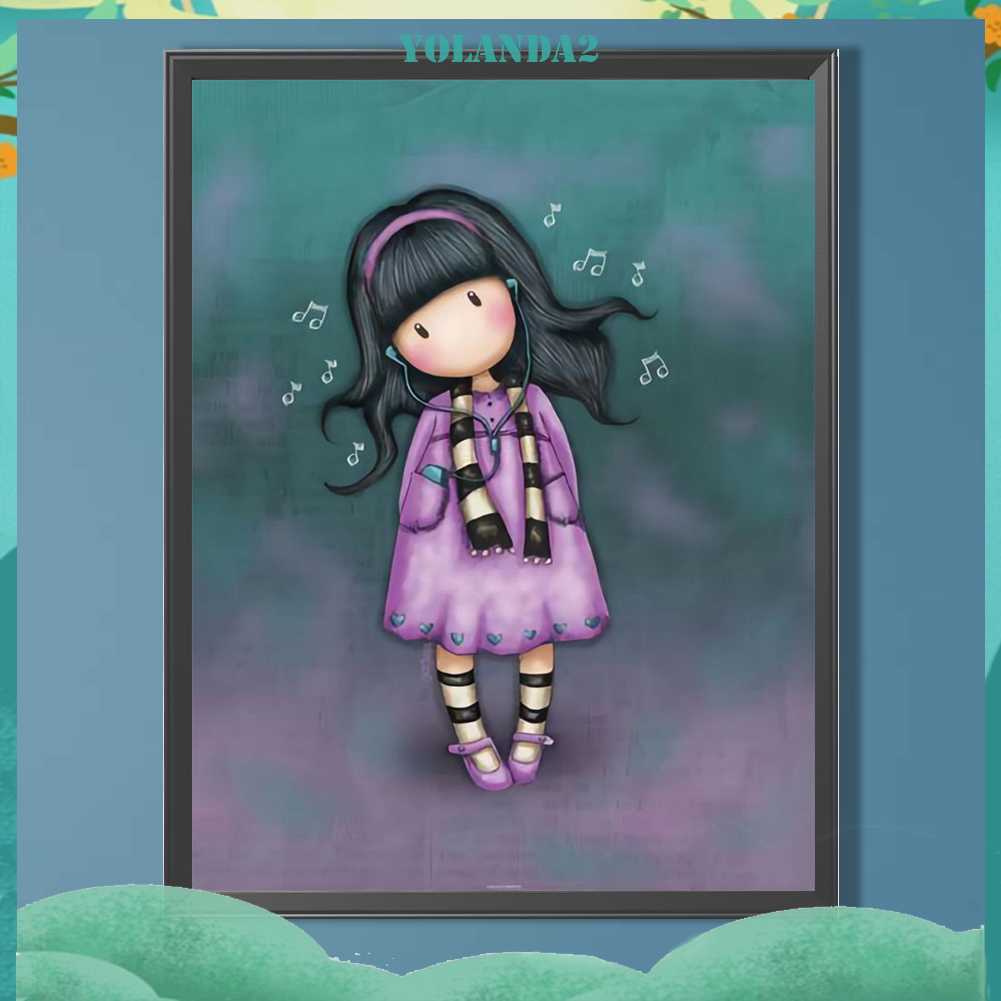 Tranh Đính Đá Kim Cương Toàn Bộ 5D DIY Hình Vẽ Cô Gái Trang Trí Nhà Cửa