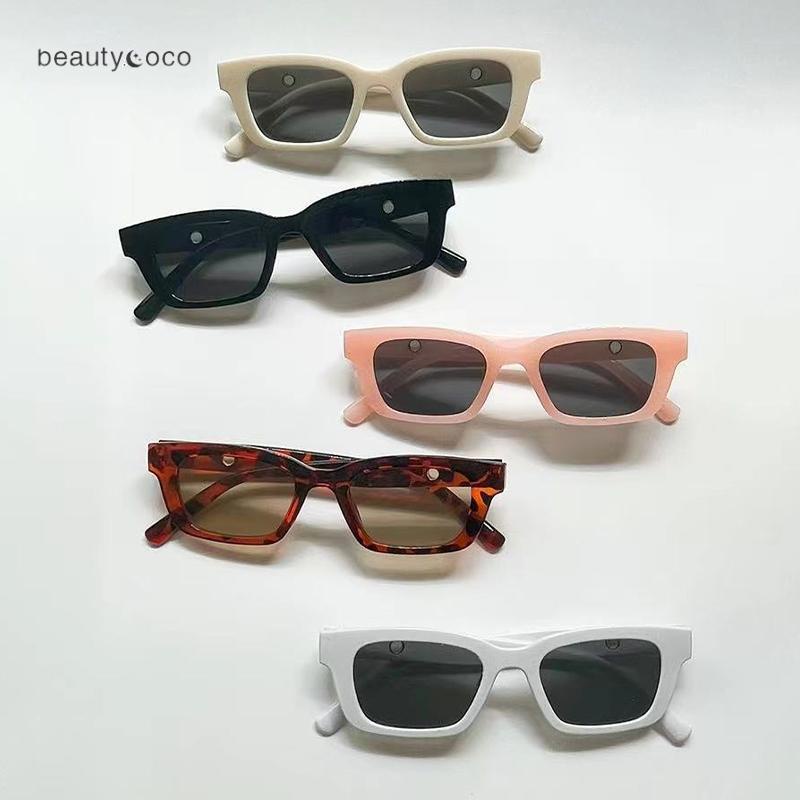 Beautycoco🍊Kính mát vuông màu trơn chống tia UV400 thời trang Hàn Quốc cho bé