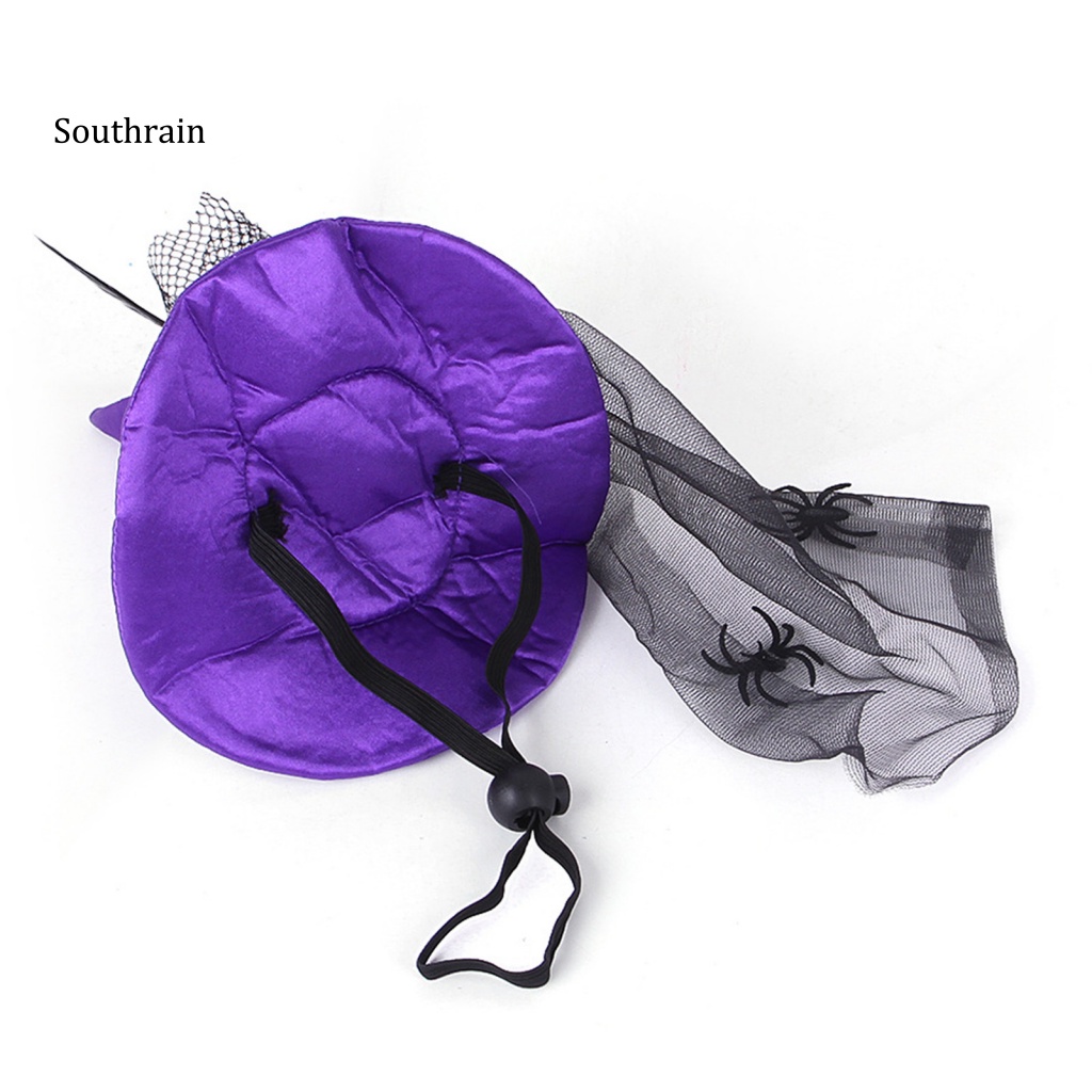 1 Set Mũ Vải Tuyn Màu Đen Siêu Nhẹ Có Thể Điều Chỉnh Trang Trí Cho Thú Cưng