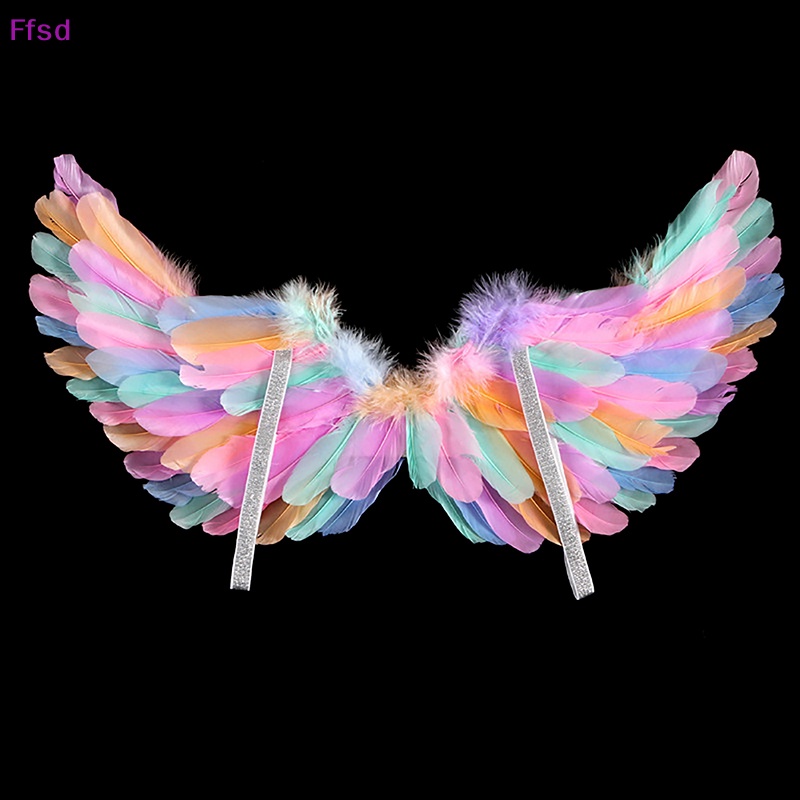 {Ffsd} 1 Bộ Băng Đô Cánh Thiên Thần Lông Vũ Đầy Màu Sắc Hóa Trang Tiệc Giáng Sinh Cho Bé Gái
