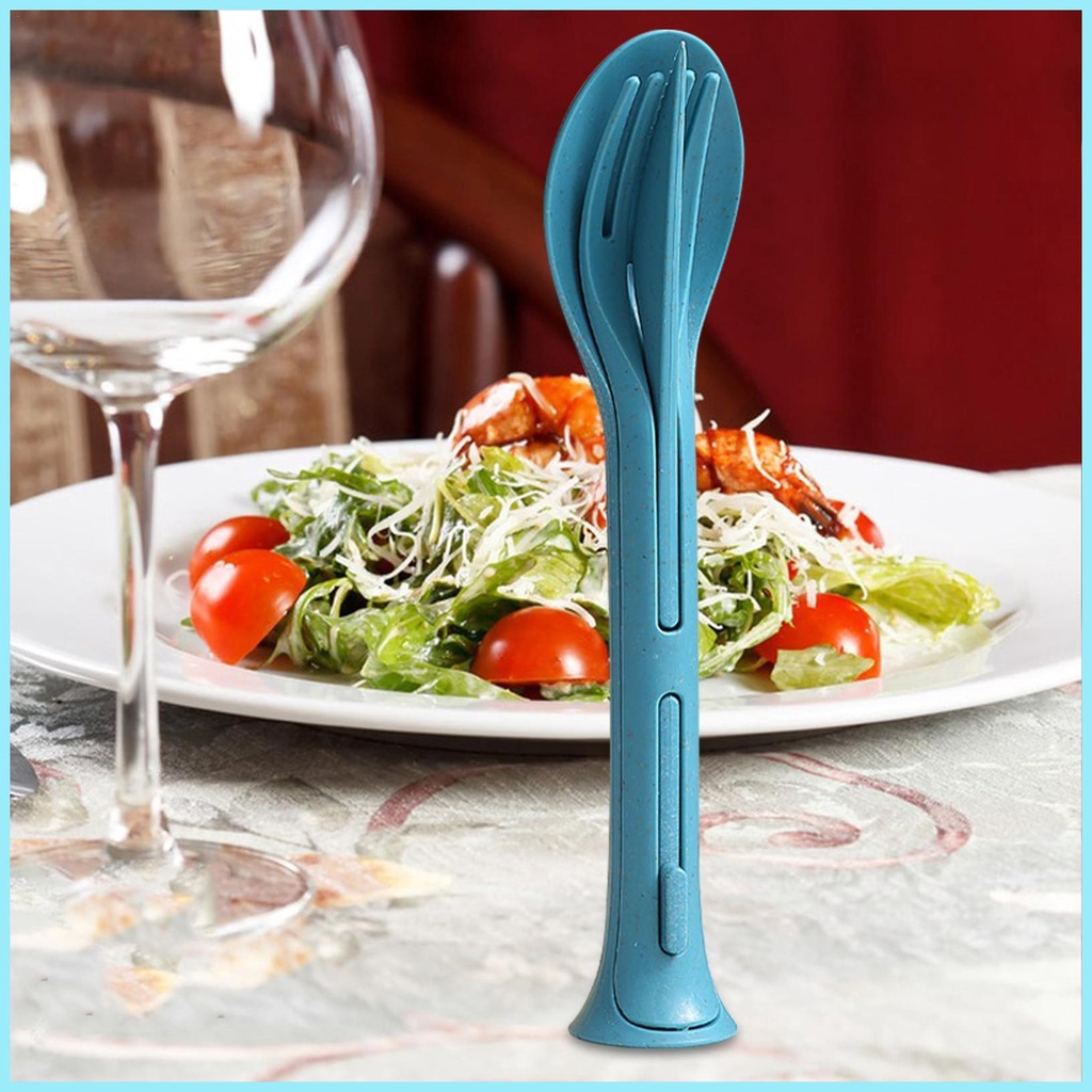 Bộ Dụng Cụ Ăn Uống 3 Trong 1 Có Thể Gấp Gọn Tiện Dụng Cho Cắm Trại