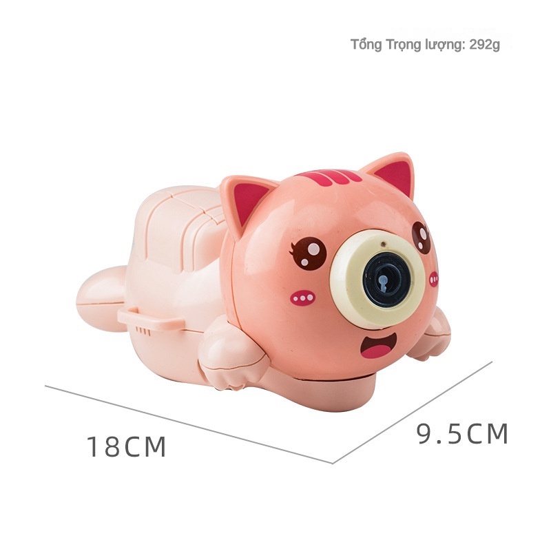 Máy Thổi Bong Bóng Tự Động Có Đèn Và Nhạc Dễ Thương Cho Thú Cưng