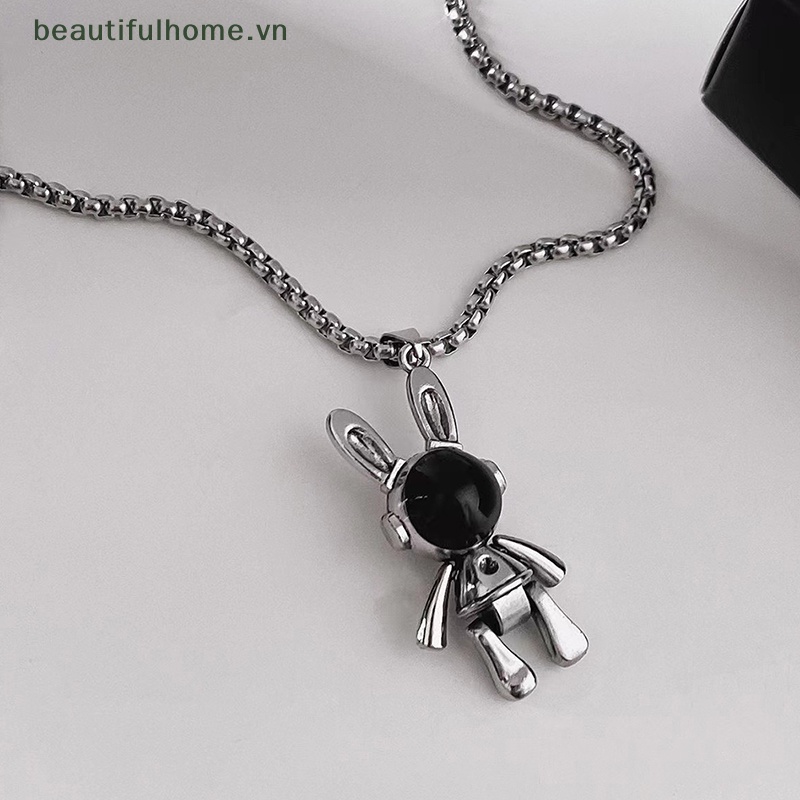 [beautifulhome] Vòng cổ Mặt Hình Thỏ Phi Hành Gia Phong Cách Hip Hop Cổ Điển Cá Tính Dành Cho Nam Và Nữ [beauty]