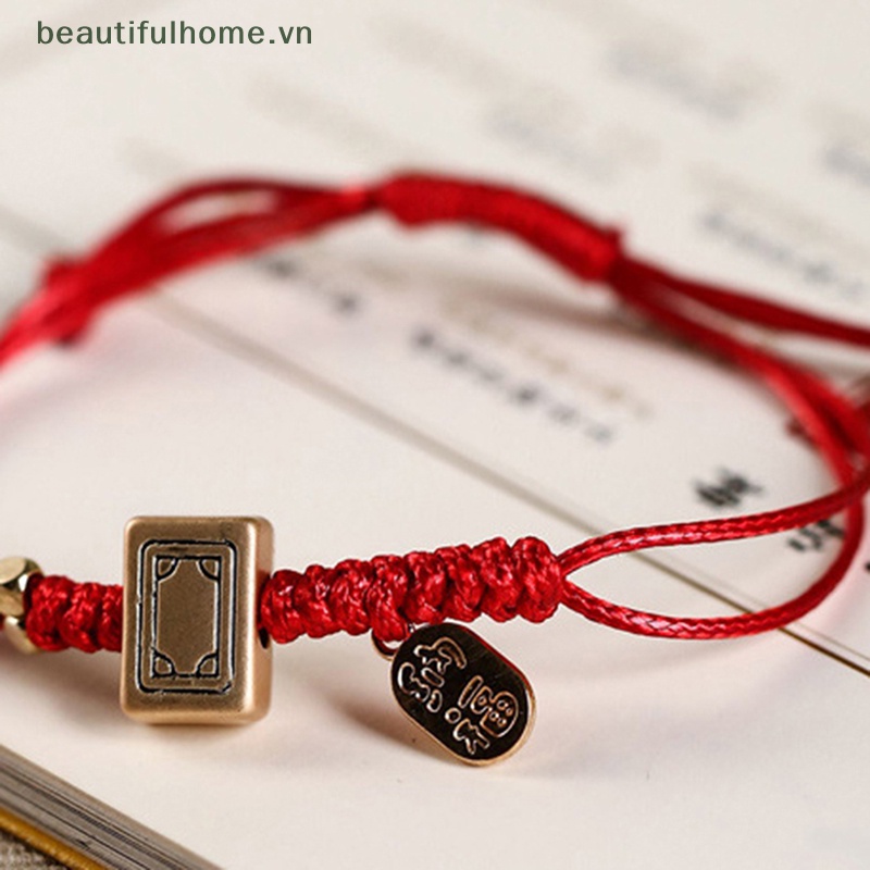 [beautifulhome] Vòng Tay Mahjong Dệt Tay Phong Cách Trung Hoa Sáng Tạo Cá Tính Dành Cho Nữ [beauty]