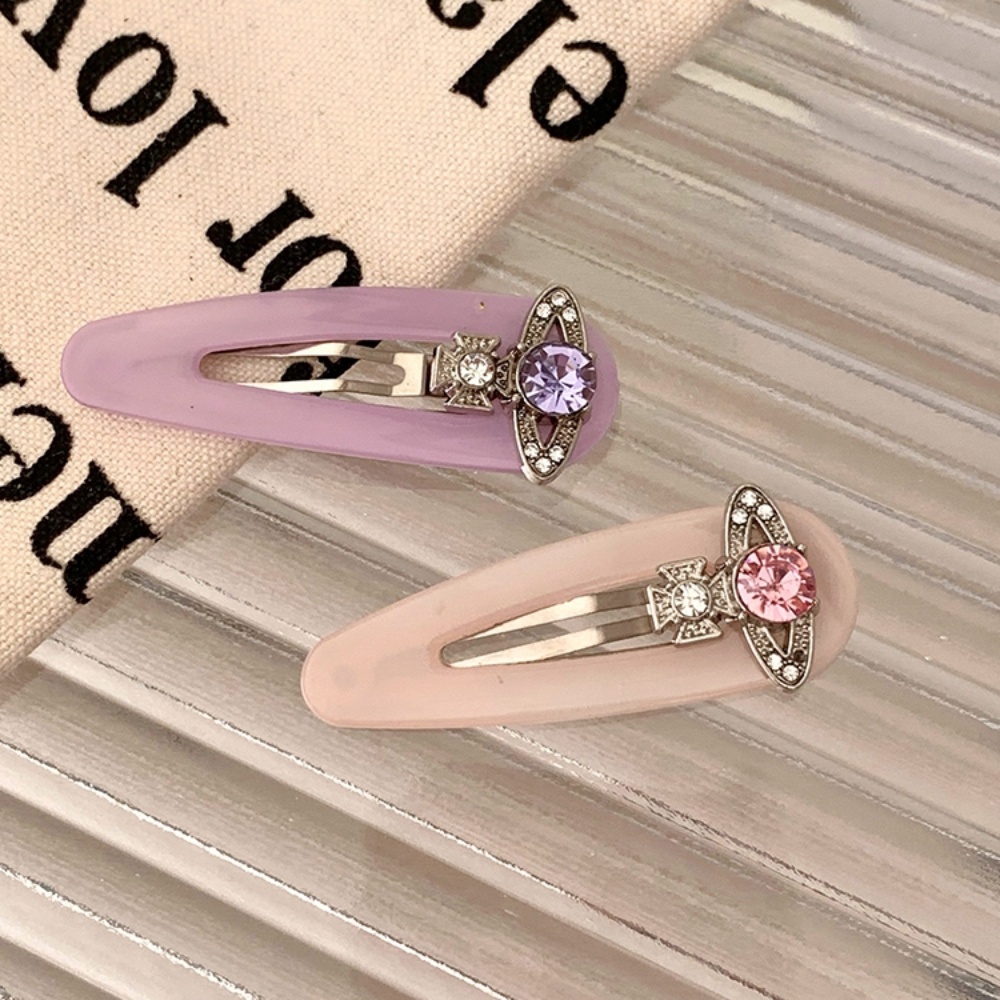 Kẹp Tóc Mini Hình Kim Cương Màu Hồng Ngọt Ngào Thời Trang Cho Nữ