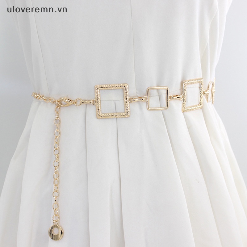 Uloveremn Thắt Lưng Dây Xích Móc Kim Loại Hình Vuông Có Thể Điều Chỉnh Phù Hợp Với Đầm Sơ Mi Và Trang Trí Eo Quyến Rũ Cho Nữ