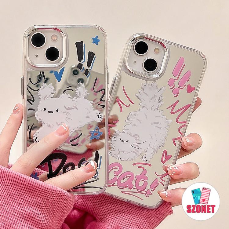 Ốp Điện Thoại Silicon Mềm Chống Sốc Tráng Gương Hình Mèo Hoạt Hình Thời Trang Cho iPhone 14 13 12 11 Pro Max 14 Plus