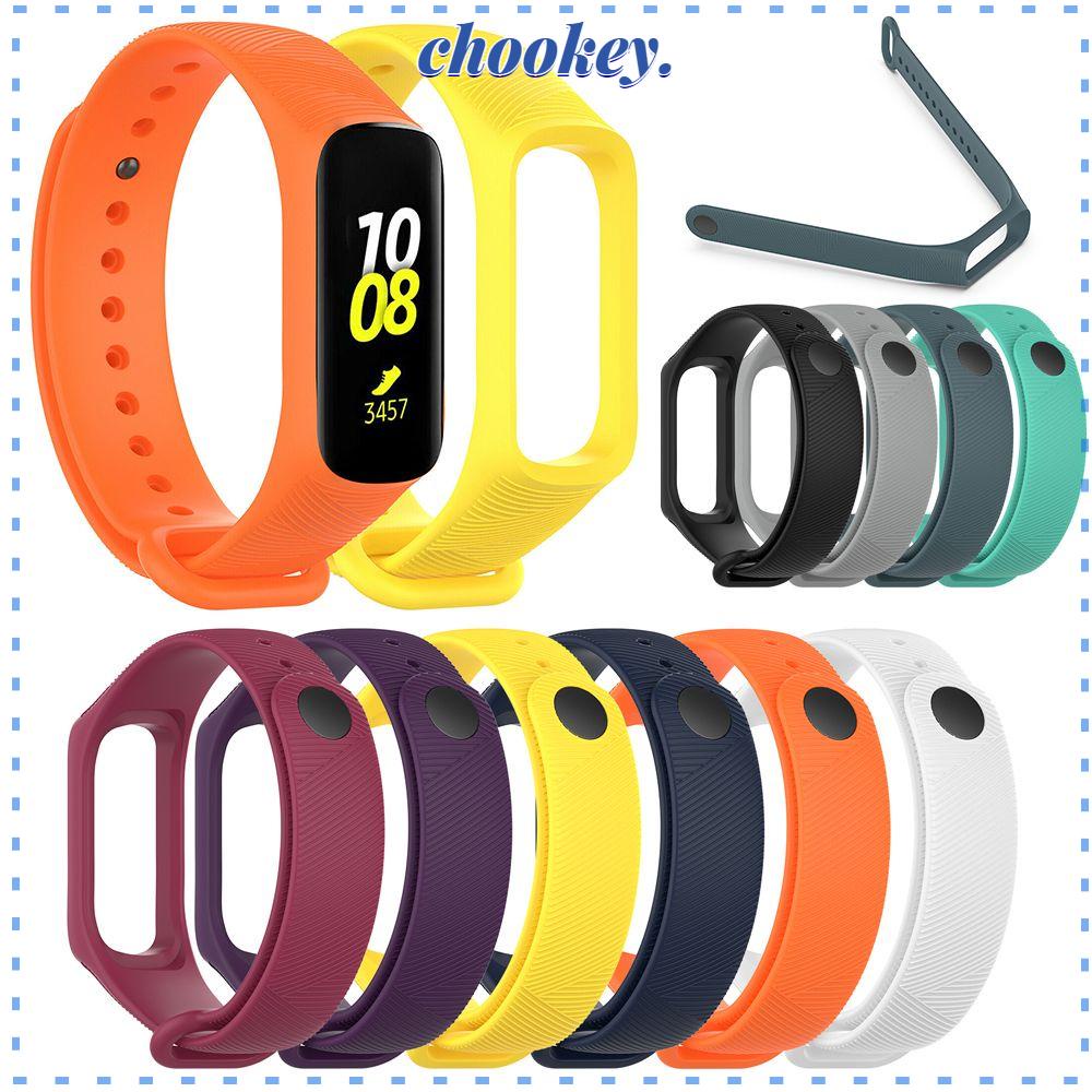 CHOOKEY Dây Đeo Thay Thế Chất Liệu Silicon Màu Trơn Cho Samsung Galaxy Fit-e R375