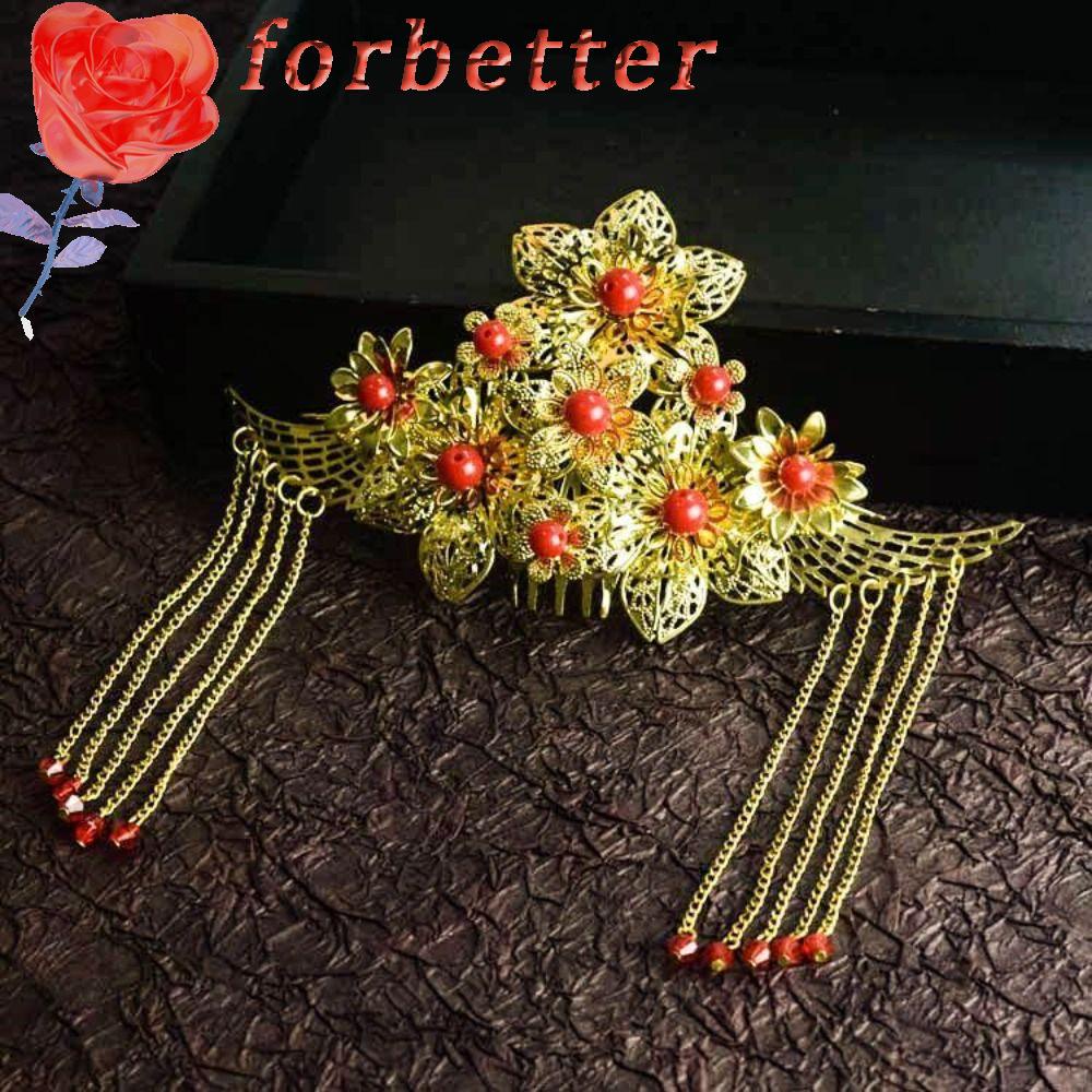 Trâm Cài Tóc Bằng Hợp Kim Họa Tiết Hoa Và Bướm Phong Cách Cổ Điển Cho Cô Dâu