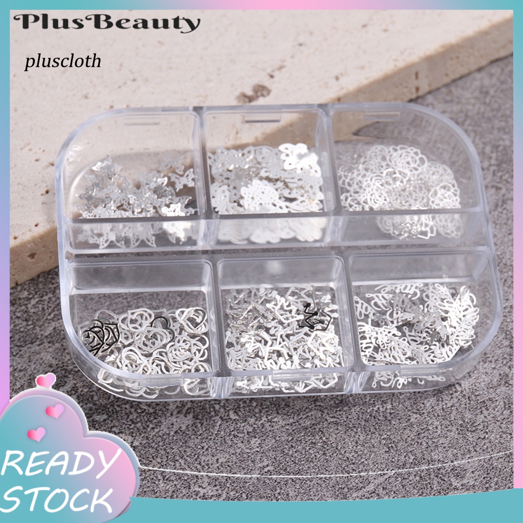 Hộp 50 Hạt Kim Sa Hình Hoa Bướm Vương Miện 3D Tự Trang Trí Móng Tay