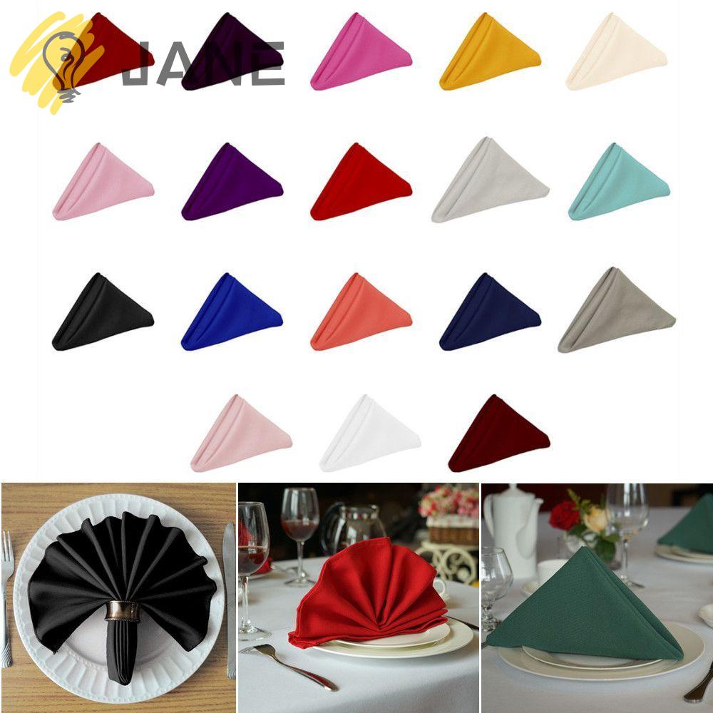 Jane Khăn Ăn Vải Satin Cao Cấp Màu Trơn Mềm Mại Với Cạnh Viền Khung