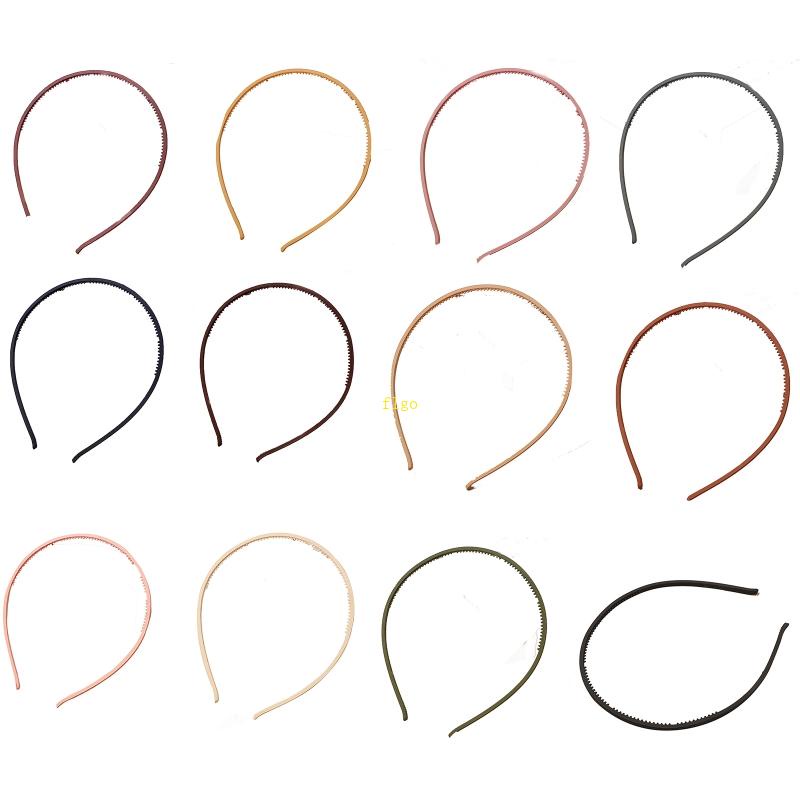 Băng Đô Cài Tóc Bằng Nhựa Resin Mỏng Màu Trơn Chống Trượt Thời Trang Cho Nữ