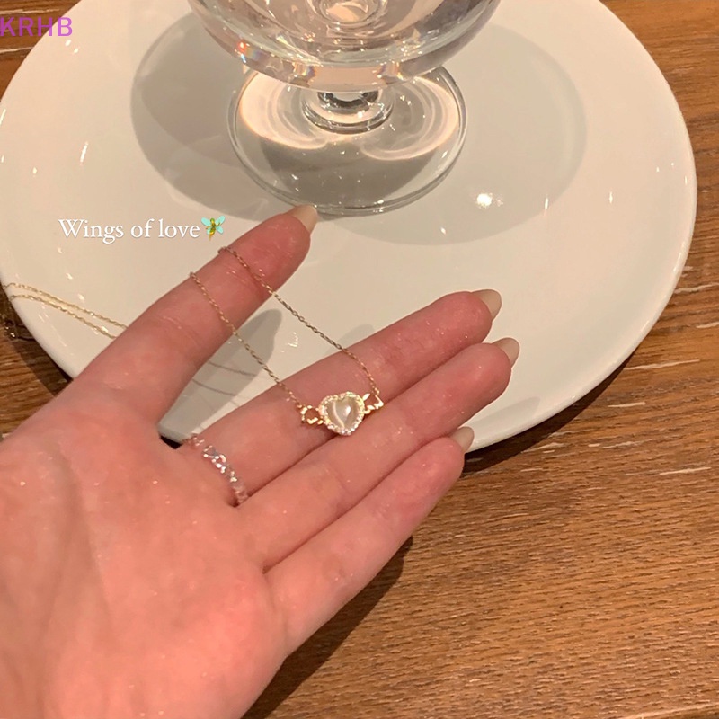 Vòng cổ Mặt Trái Tim Đính Đá Zircon Phong Cách Hàn Quốc Cho Nữ Mới