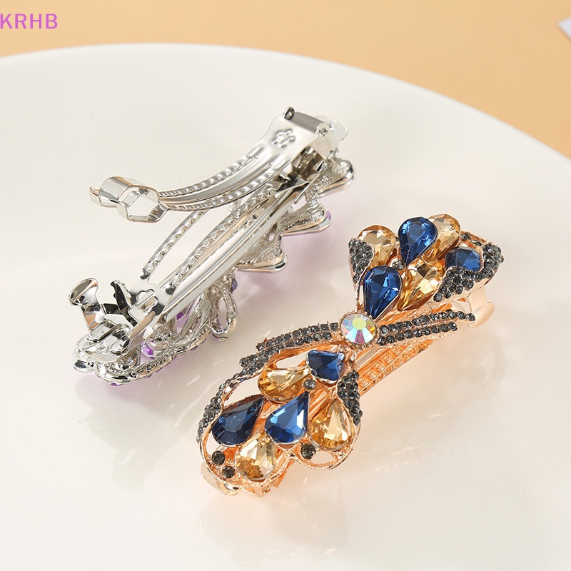 Kẹp Tóc Đuôi Công Đính Kim Cương Giả Thời Trang Mới