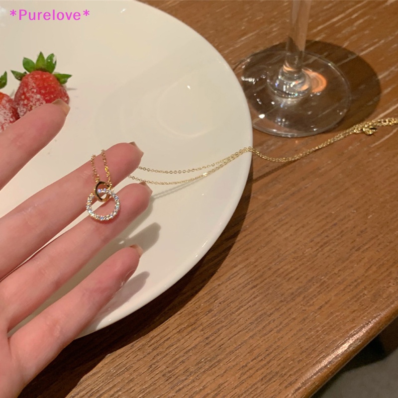 Vòng cổ Mặt Tròn Đính Đá Zircon Lấp Lánh Thời Trang Cho Nữ Mới