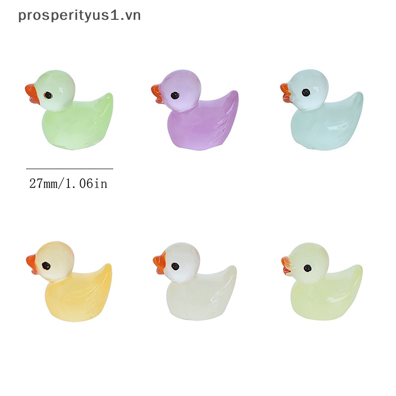 1 [prosperityus1] 5 Chú Vịt Phát Quang Mini Trang Trí Tiểu Cảnh DIY