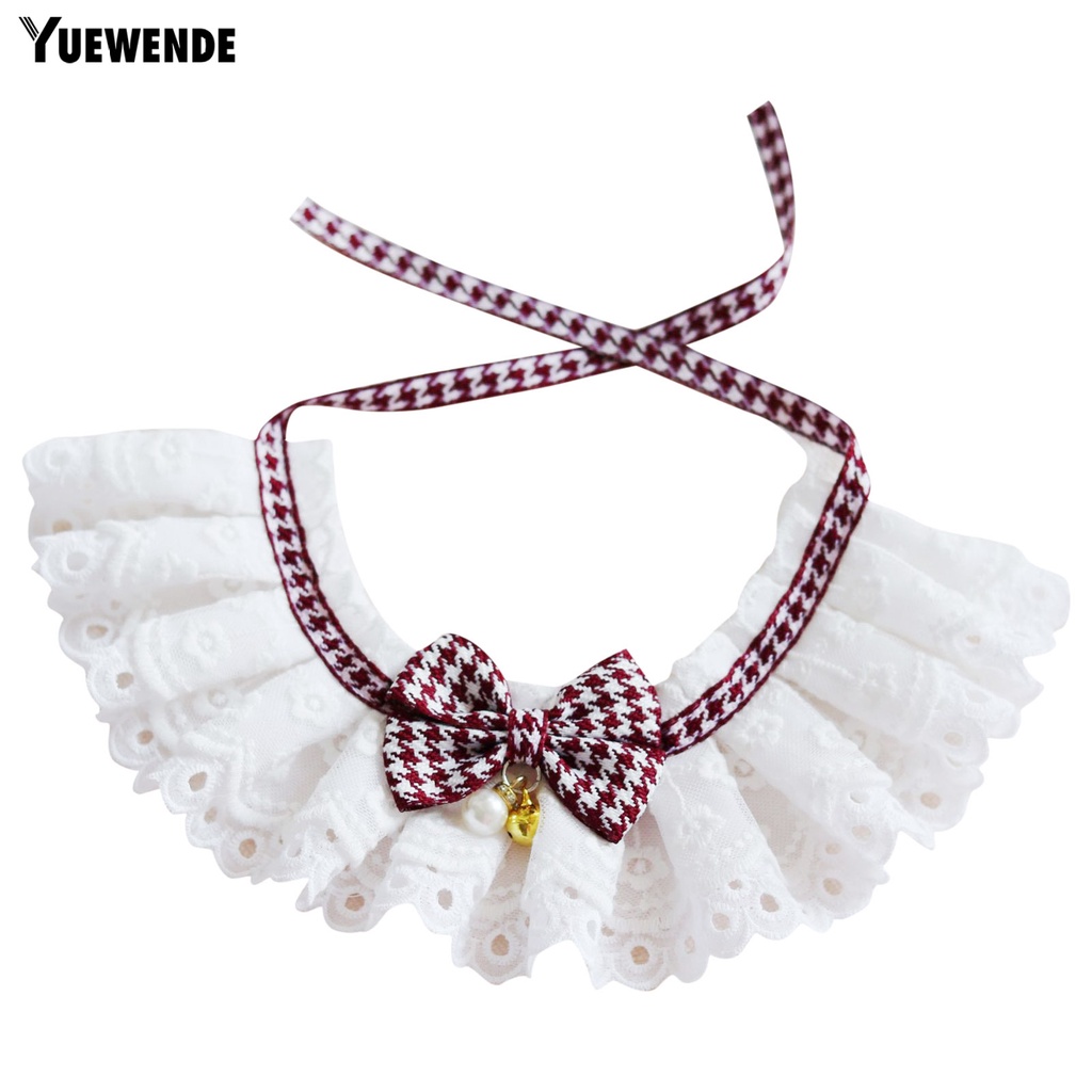 Yq.e Khăn Choàng Cổ Trang Trí Viền Ren Thời Trang Thủ Công Cho Thú Cưng Bên Ngoài