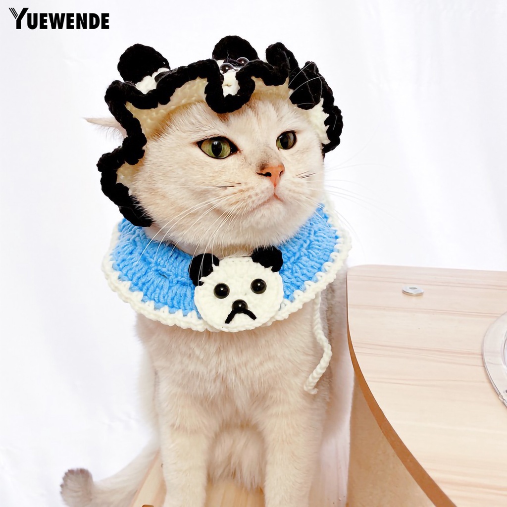 Băng Đô Đan Len Hình Gấu Trúc Dễ Thương Cho Mèo Cưng