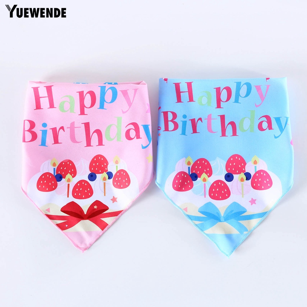 Yq.e Yếm Ăn Tam Giác In Họa Tiết Thời Trang Mềm Mại Dành Cho Cún Cưng / Tiệc Sinh Nhật