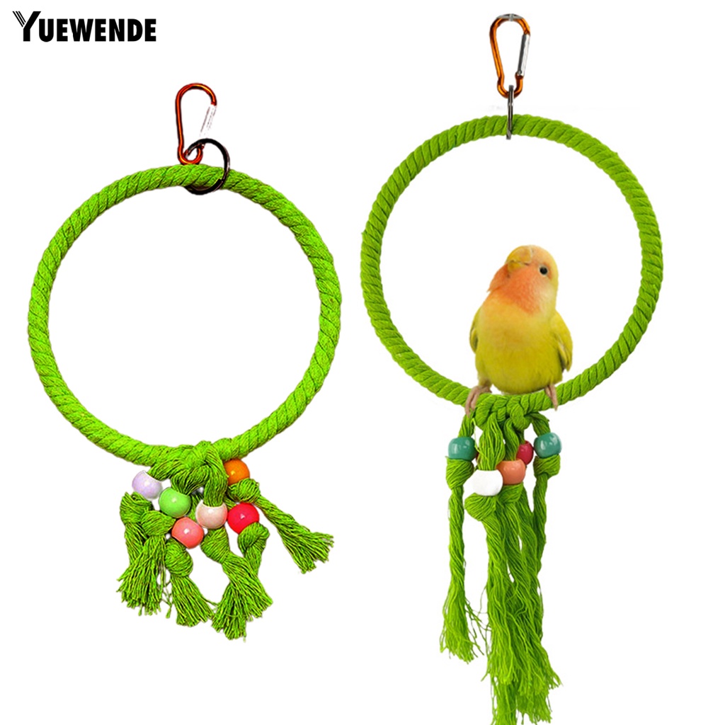Yq.e Đồ Chơi Dây Thừng Treo Tam Giác / Tròn Bằng Cotton Chống Cắn Trang Trí Lồng Chim Vẹt