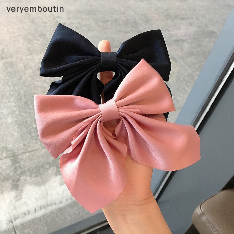 Kẹp Tóc Nơ Màu Trơn Phong Cách Lolita Cổ Điển