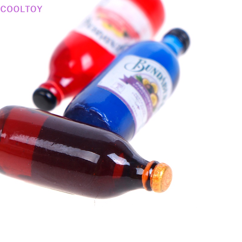 Set 6 Chai Rượu Mini Tỉ Lệ 1 / 12 Xinh Xắn Dùng Để Trang Trí Nhà Búp Bê