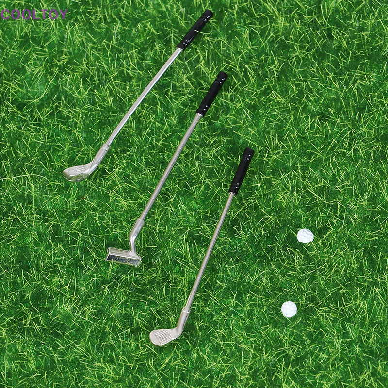 Bộ 5 Gậy Đánh Golf Mini Bằng Kim Loại Tỉ Lệ 1: 12 Trang Trí Nhà Búp Bê