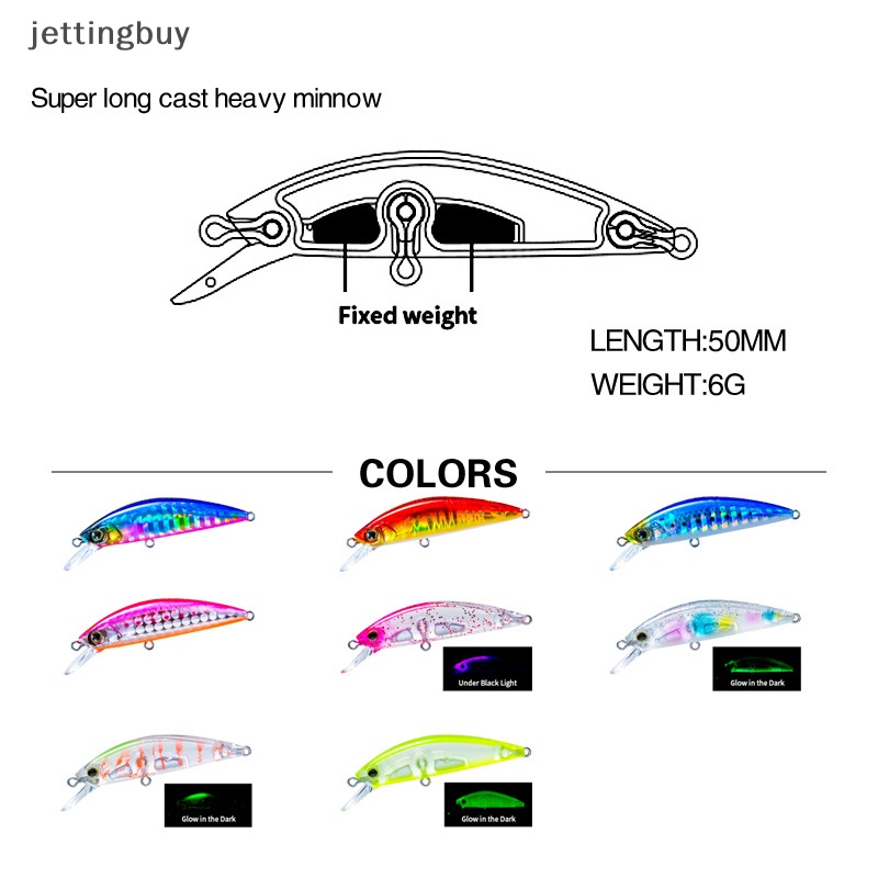 Mồi Câu Cá Giả Cứng 5cm 6g 50S Chất Lượng Cao
