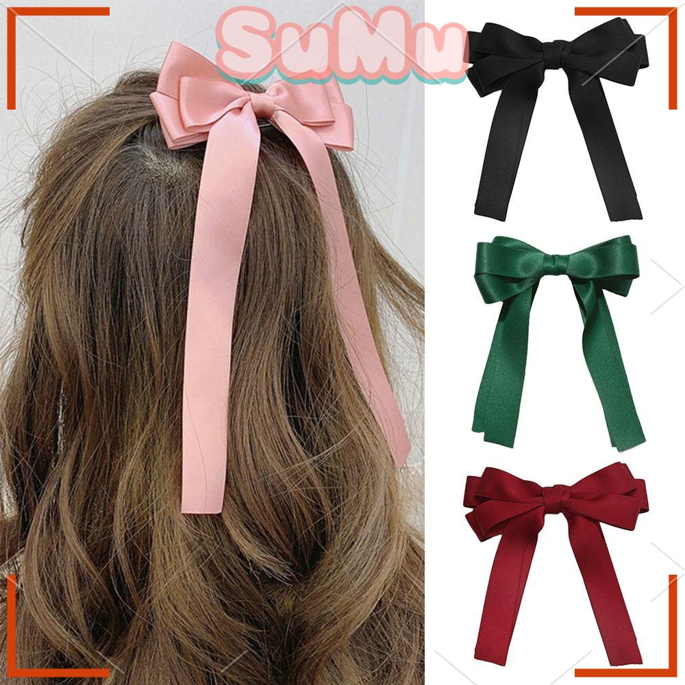 Set 2 Kẹp Tóc Nơ Ruy Băng Cổ Điển Dành Cho Nữ