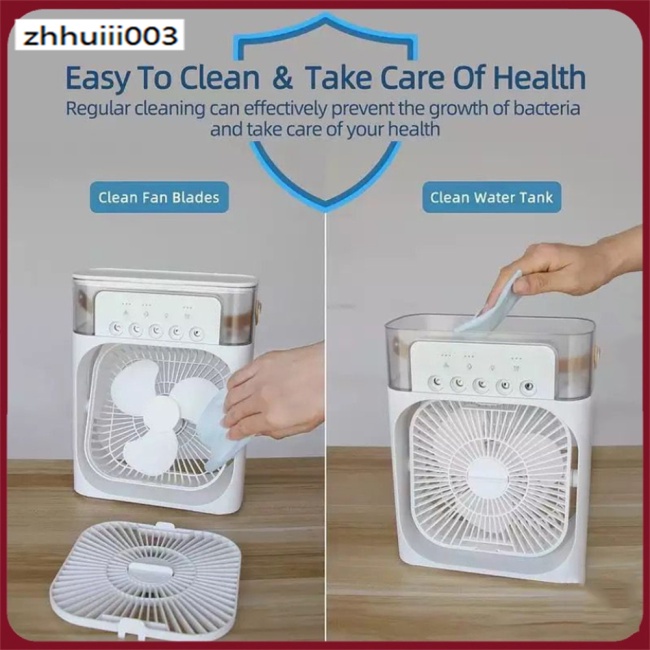 Quạt Điều Hòa Làm Mát 6 Inch Với 3 Tốc Độ 5 7 Màu Sắc Và Đèn Nhỏ Gọn Tiện Dụng