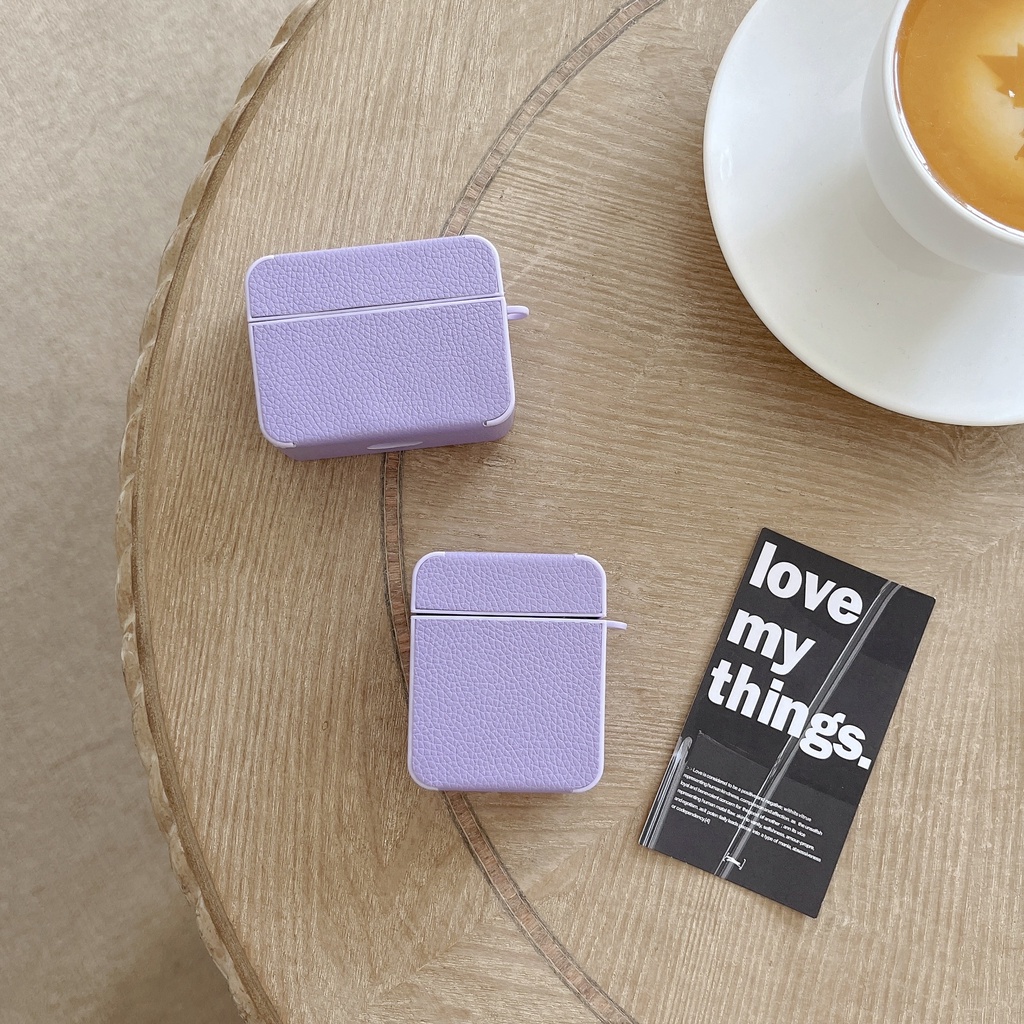 Ốp Điện Thoại Da PU Mềm Màu Trơn Chống Sốc Cho AirPods 1 2 3 pro2 2022