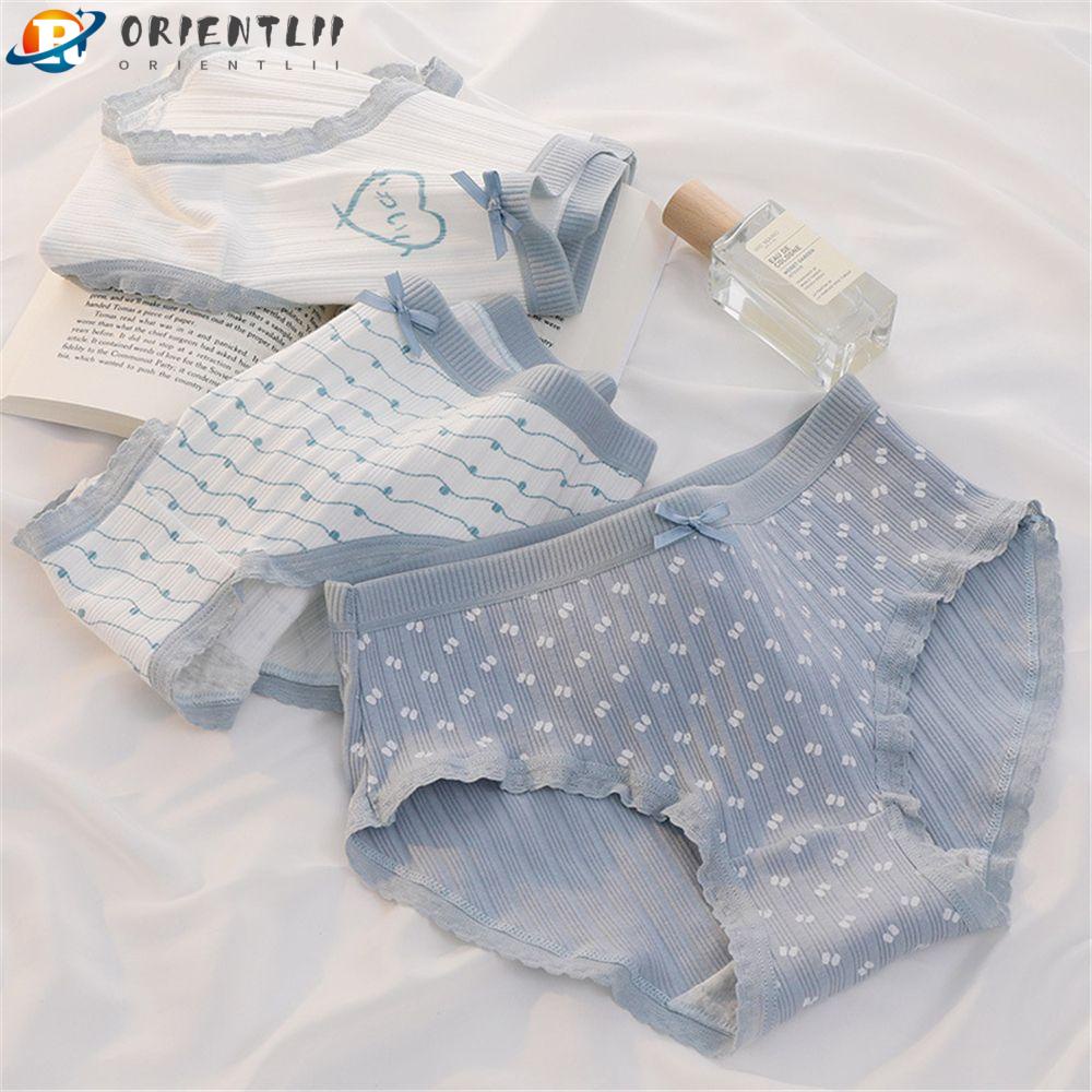 Quần Lót Cotton Lưng Vừa Plus Size Họa Tiết Hoa Cho Nữ