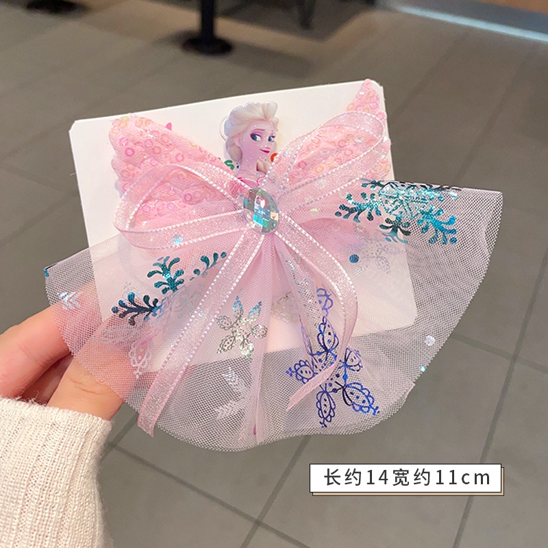 Kẹp Tóc Hình Đôi Cánh Phong Cách Công Chúa Elsa | Kẹp Nơ Dễ Thương Cho Bé Gái | Băng Đô Cài Tóc Đính Hạt Lấp Lánh