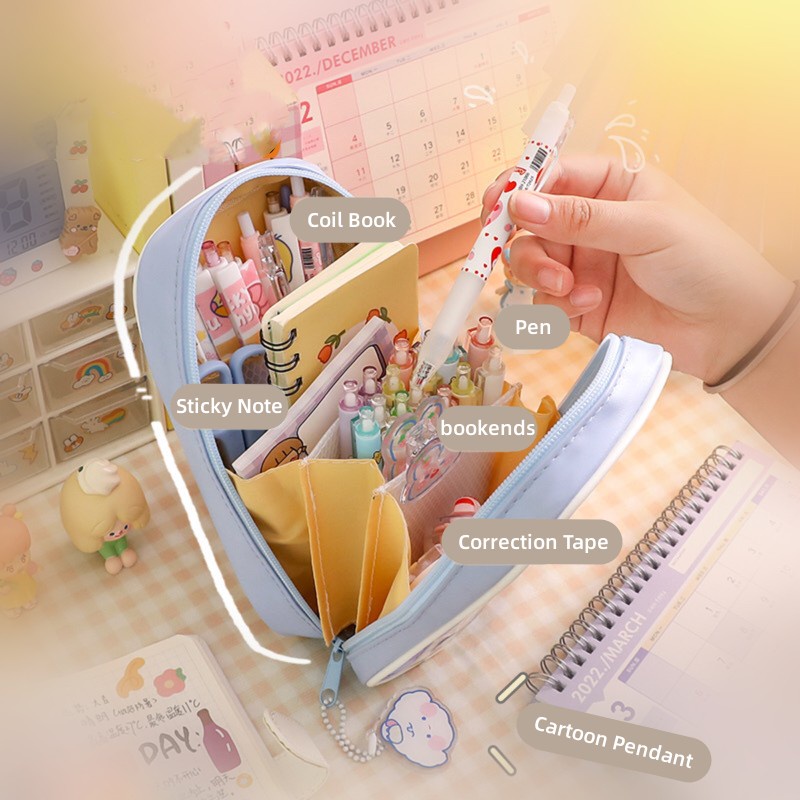 Túi Đựng Bút Bằng PVC Trong Suốt Thiết Kế Đơn Giản Sáng Tạo Phong Cách Nhật Bản