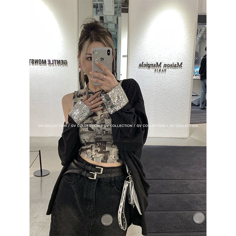 Áo Ngắn Không Tay In Họa Tiết Graffiti Thời Trang Mùa Hè 2023 Cho Nữ