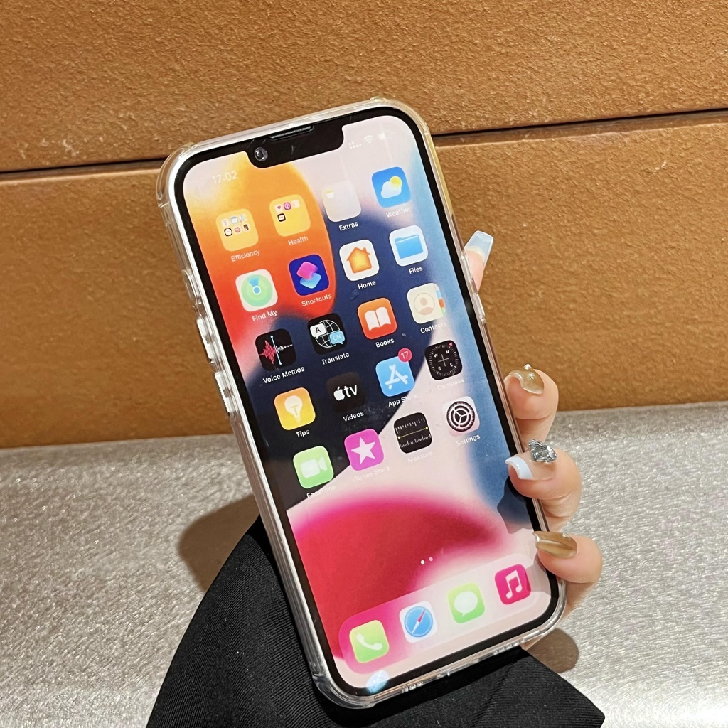 Ốp Điện Thoại TPU Mềm Trong Suốt Họa Tiết Gấu Hoạt Hình Hai Mặt Cho iPhone 14 13 12 11 Pro Max