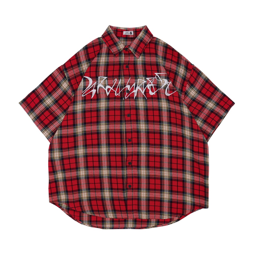 Áo Sơ Mi Ngắn Tay Dáng Rộng Thêu Chữ Thời Trang Mùa Hè Dành Cho Nam