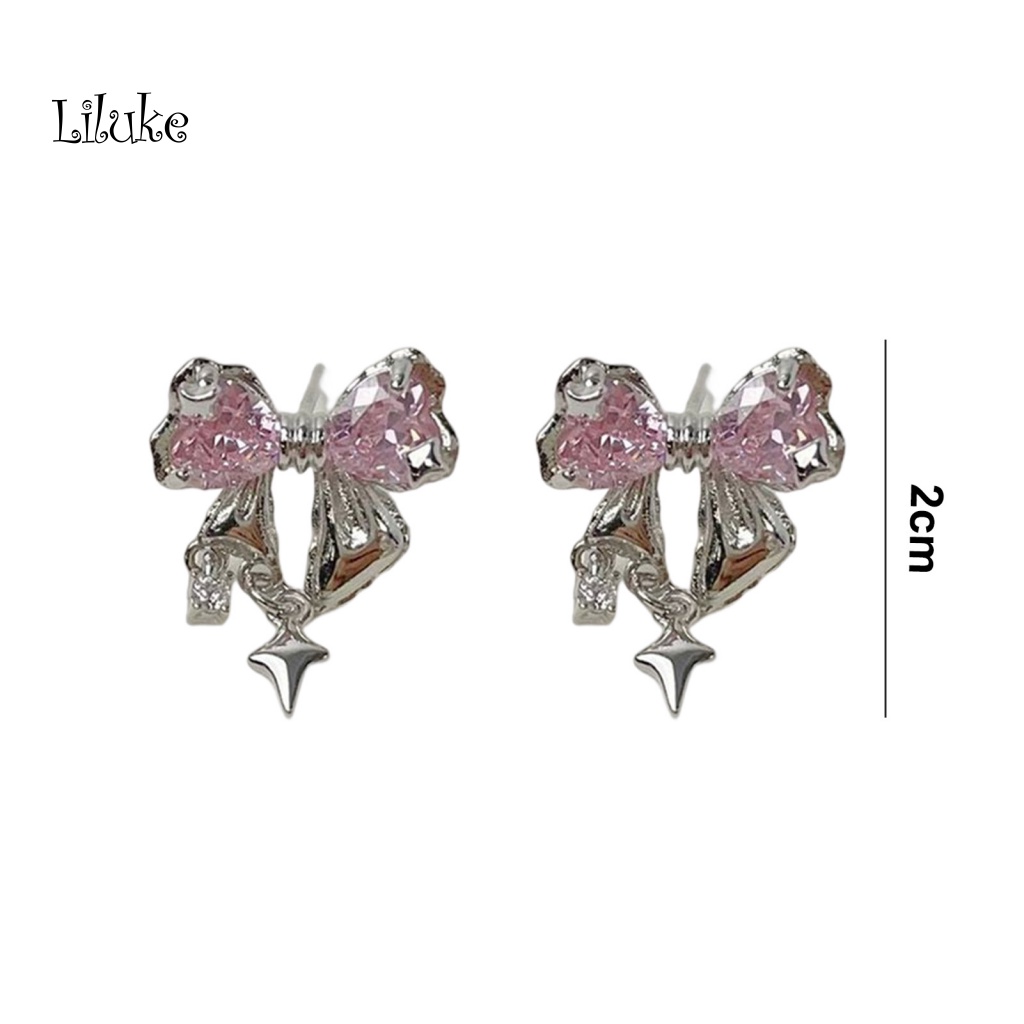 1 Đôi Bông Tai Dáng Dài Đính Đá Zircon Thời Trang