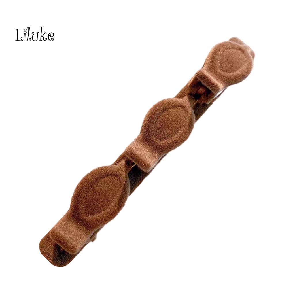 Kẹp Tóc Nhung Hai Lớp Màu Trơn Phong Cách Hàn Quốc Cho Nữ