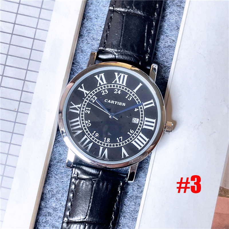 Đồng Hồ Quartz Nam Hiển Thị Ngày Với Dây Đeo Da