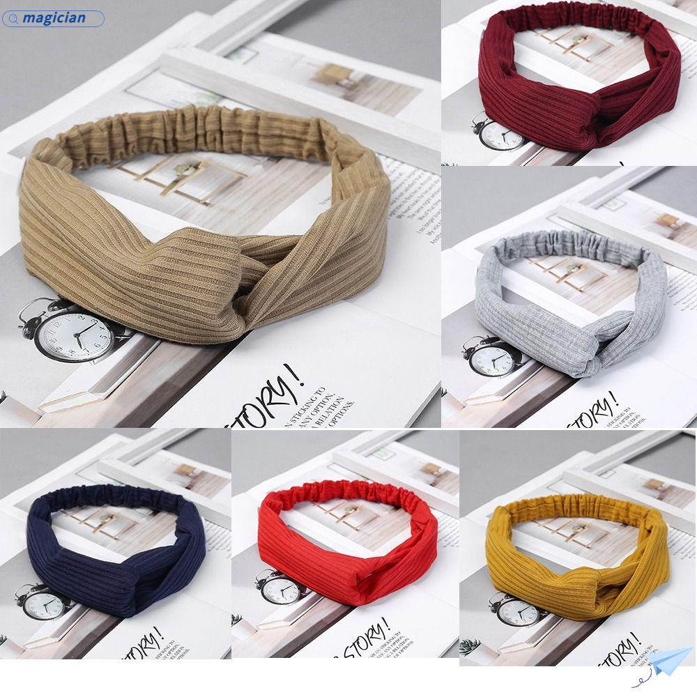 Mag 4 Cái Quấn Đầu Cổ Điển Trơn Boho Co Giãn