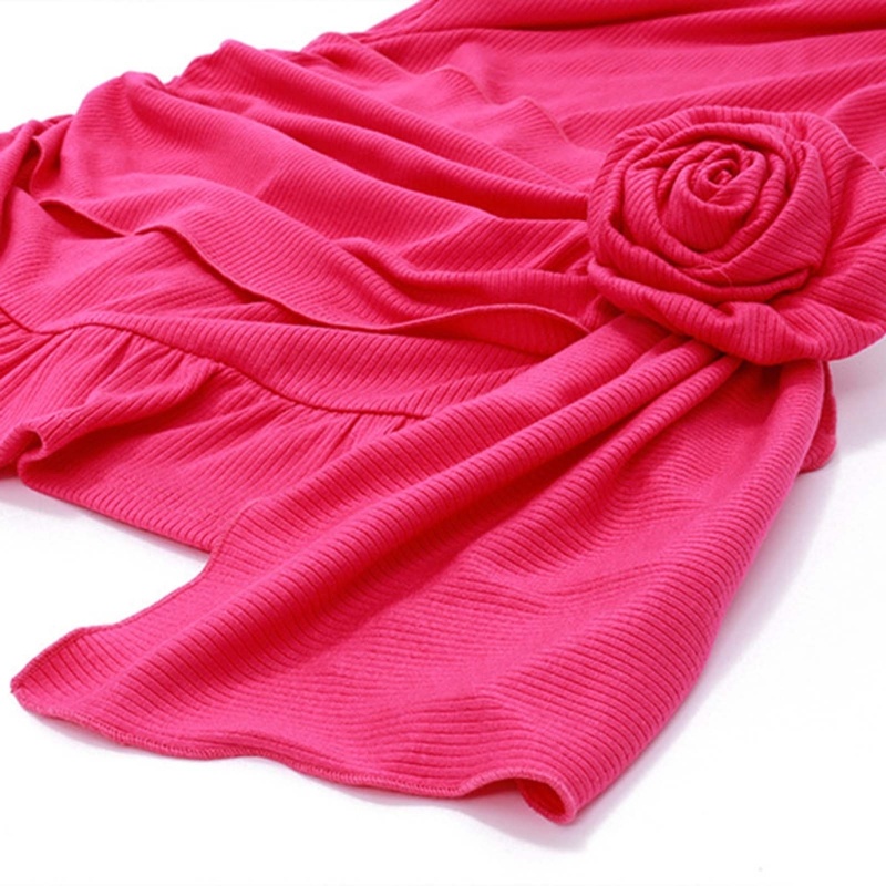 Đầm Không Tay Cổ Tròn Xếp Nếp In Họa Tiết Hoa 3D Thanh Lịch Dành Cho Nữ